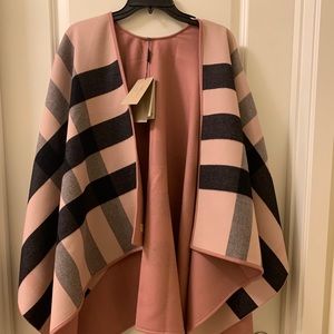Burberry Reversible Solid To Check WrapPoncho/Cape